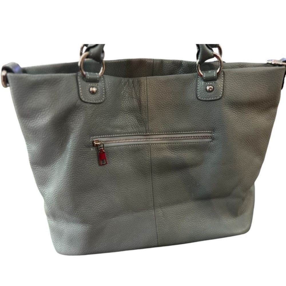 Kattee Women's Gray Leather Tote Shoulder Bag Casual Satchel Handbag
